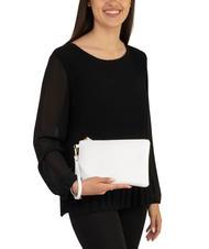 LESAC ROBERTA Pochetă Dollar din piele alb optic - Genți femei - 4