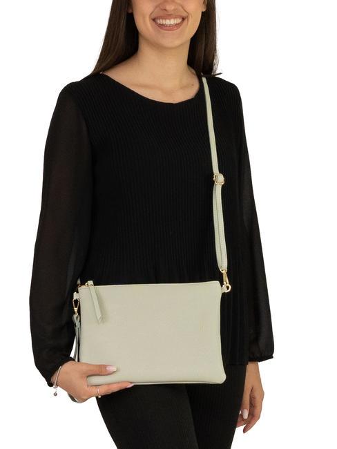 CLAUDIA Pochetă Dollar din piele cu curea de umăr teal artic - Genți femei