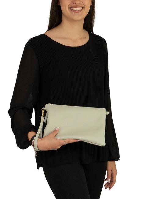 CLAUDIA Pochetă Dollar din piele cu curea de umăr teal artic - Genți femei