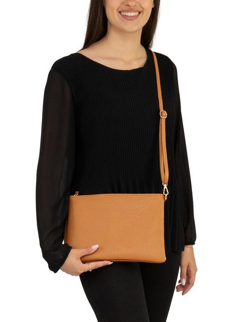 CLAUDIA Pochetă Dollar din piele cu curea de umăr piele închisă la culoare - Genți femei