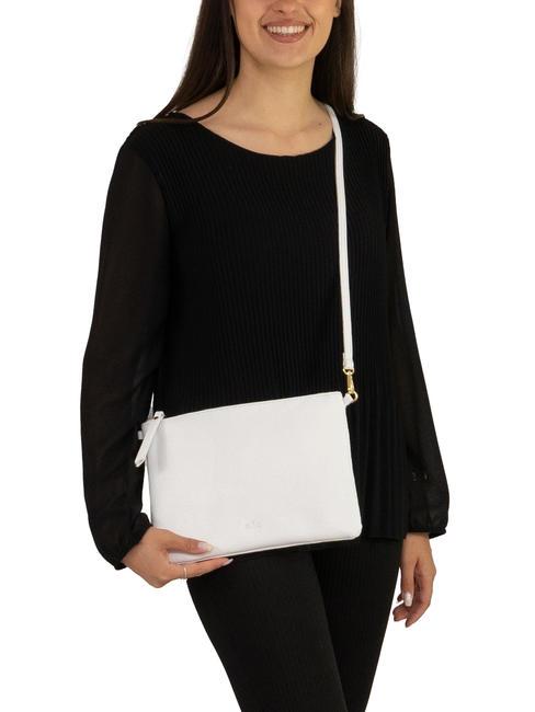 CLAUDIA Pochetă Dollar din piele cu curea de umăr alb optic - Genți femei