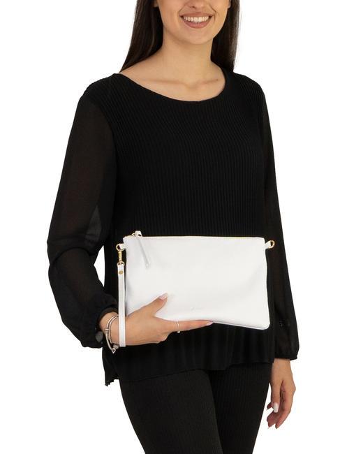 CLAUDIA Pochetă Dollar din piele cu curea de umăr alb optic - Genți femei