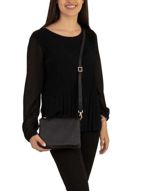 SIMONA Geantă de umăr din piele Tris dollar negru - Genți femei