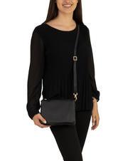 LESAC SIMONA Geantă de umăr din piele Tris dollar negru - Genți femei - 4