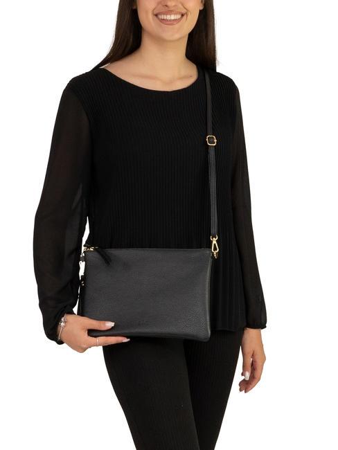 CLAUDIA Pochetă Dollar din piele cu curea de umăr negru - Genți femei