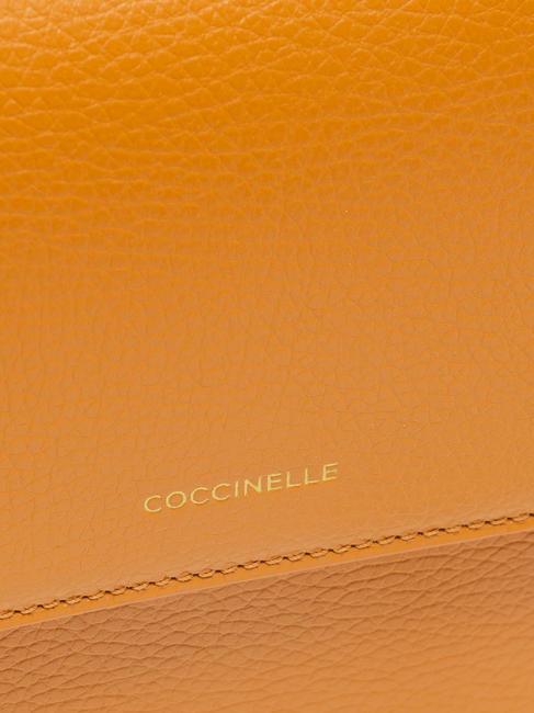 ANNE Geanta mini cu clapa din piele ciocanita paprika - Genți femei