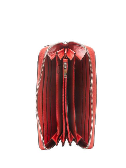 MUSE Portofel mare cu fermoar din piele RED - Portofele femei