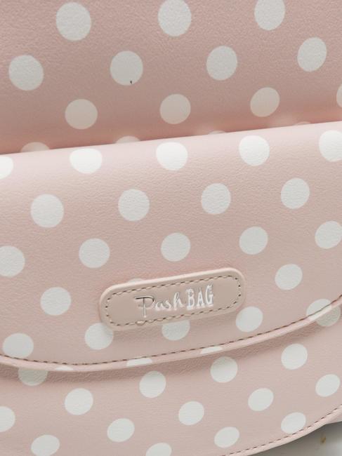 LADY Rucsac cu buline cu eșarfă nisip/alb - Genți femei