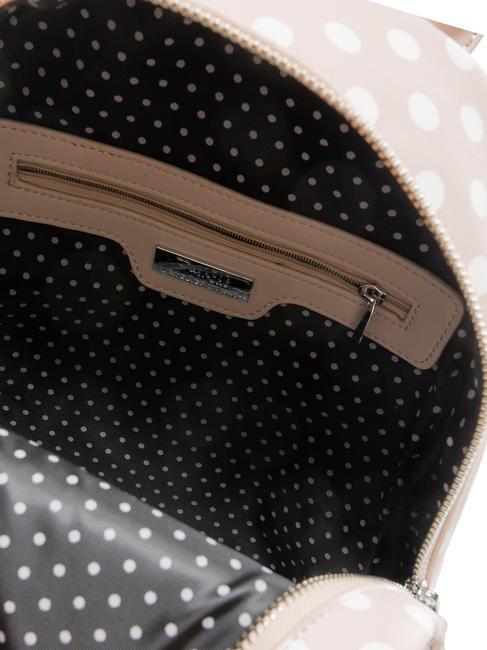 LADY Rucsac cu buline cu eșarfă nisip/alb - Genți femei