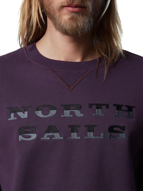 LETTERING LOGO Hanorac din bumbac cu gât prune închise - hanorace