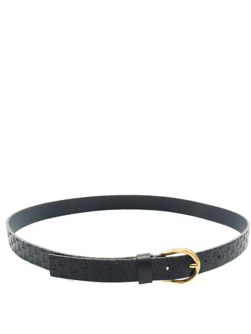 EMBOSSED Curea de piele albastru - Curele