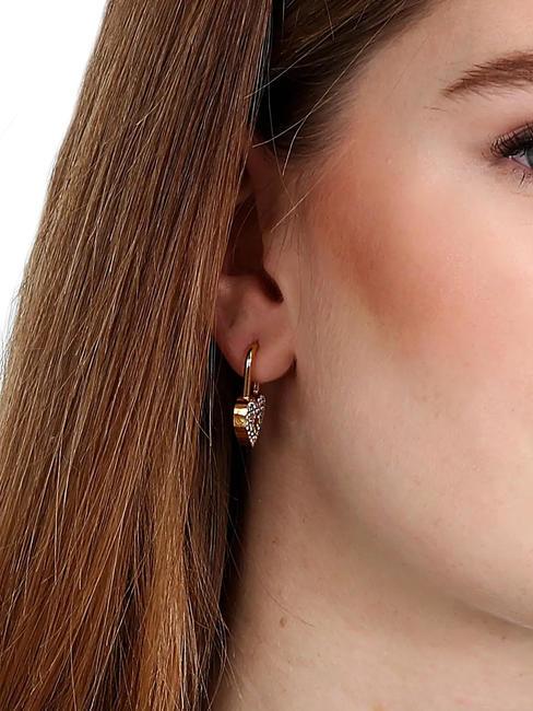 ABBRACCIO Cercei inimioare cu zirconi aur - Cercei