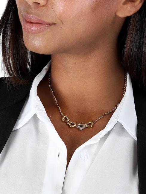 BAGLIORI Colier choker cu 4 inimioare aur - Lănțișoare