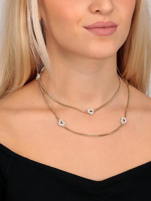 INCONTRI Colier dublu cu inimioare aur - Lănțișoare