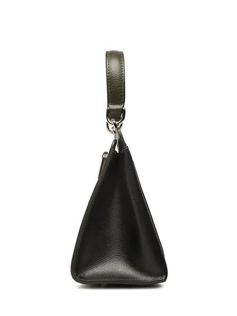 1927 Mini geanta de mana din piele perlă și+neagră+salvie c - Genți femei