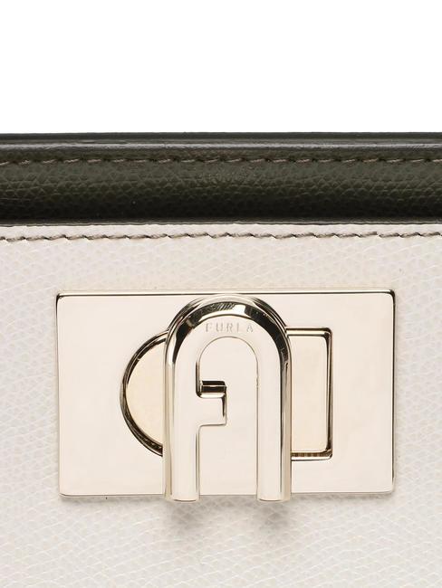 1927 Mini geanta de mana din piele perlă și+neagră+salvie c - Genți femei