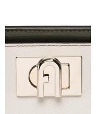 FURLA 1927 Mini geanta de mana din piele perlă și+neagră+salvie c - Genți femei - 4