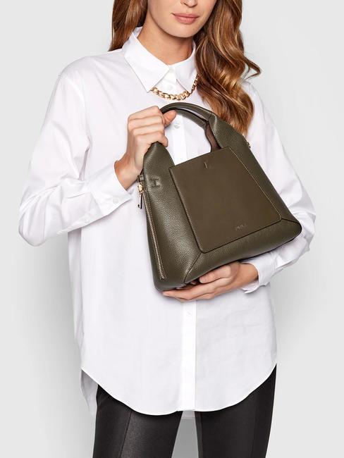 GILDA Geantă tote din piele de vițel romă și st eracle sage c+greige - Genți femei