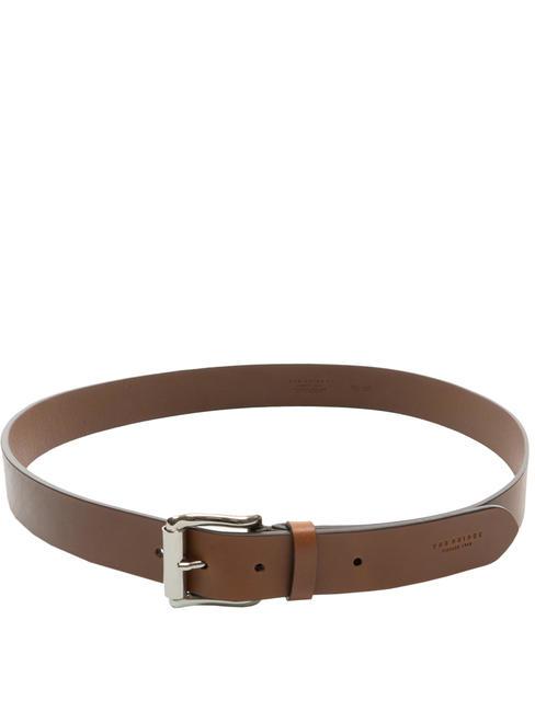 SQUARED BUCKLE Curea din piele, se poate scurta maro 14/ruteniu paladiu - Curele