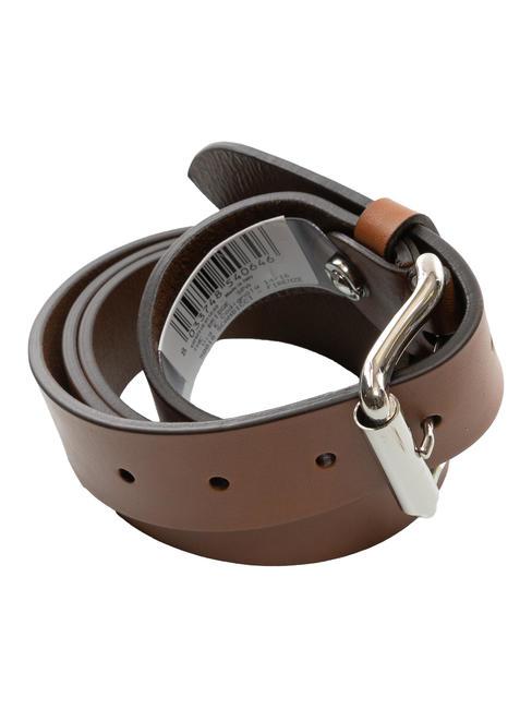 SQUARED BUCKLE Curea din piele, se poate scurta maro 14/ruteniu paladiu - Curele