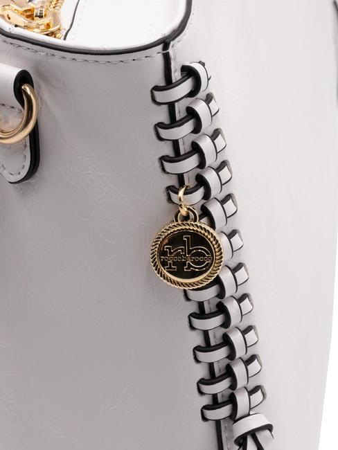 GEA  Geanta de mana, cu bareta de umar alb - Genți femei