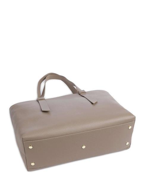 MALORY  Shopper pe umar, din piele taupe cald - Genți femei