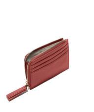 COCCINELLE TASSEL Suport card cu fermoar din piele ciocanita coniac - Portofele femei - 2