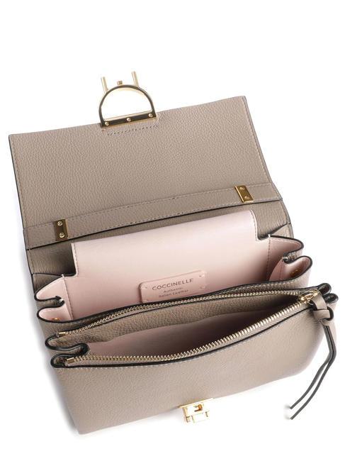 ARLETTIS Geanta de mana din piele ciocanita taupe cald - Genți femei