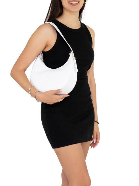 TULIPANO Geanta de umar, cu bareta de umar, din piele alb optic - Genți femei