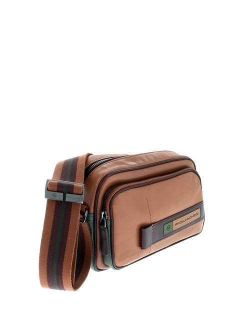 CAMPIONARIO -  FEBO Geanta de piele BEIGE / VERDE - Genți de umăr bărbați