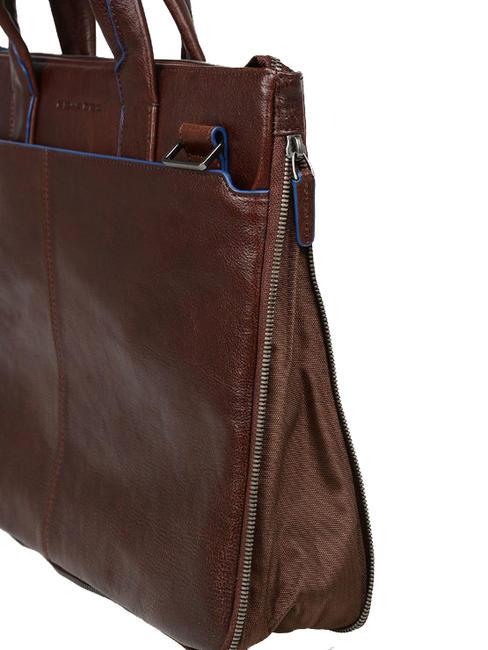 CAMPIONARIO - BLUE SQUARE SPECIAL Servieta pentru laptop de 15,6 inchi, din piele MORO - Serviete birou