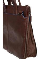 PIQUADRO CAMPIONARIO - BLUE SQUARE SPECIAL Servieta pentru laptop de 15,6 inchi, din piele MORO - Serviete birou - 3