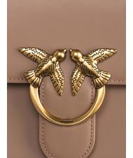 PINKO CLASSIC LOVE BAG O singură geantă biscuit de ghimbir-aur antic - Genți femei - 4