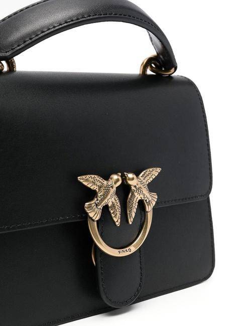 MINI LOVE BAG Geanta cu maner aur negru-vechi - Genți femei