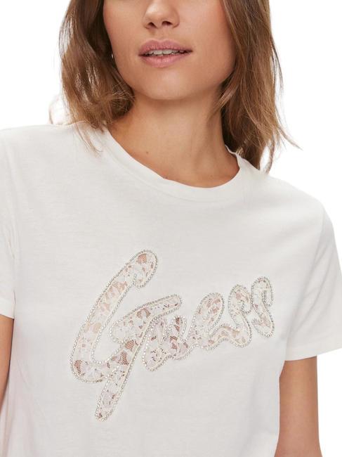 LACE Tricou din bumbac cremwhi - tricou