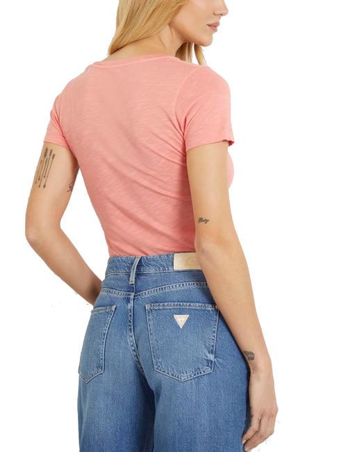 SLUBBY Tricou cu maneca scurta coral de piersici - tricou