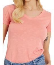 GUESS SLUBBY Tricou cu maneca scurta coral de piersici - tricou - 3
