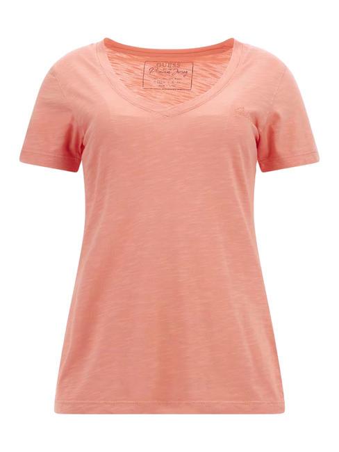 SLUBBY Tricou cu maneca scurta coral de piersici - tricou