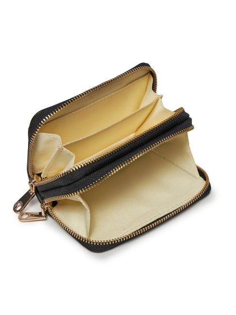 DOUBLE ZIP Portofel cu imprimeu Saffiano BLACK - Portofele femei