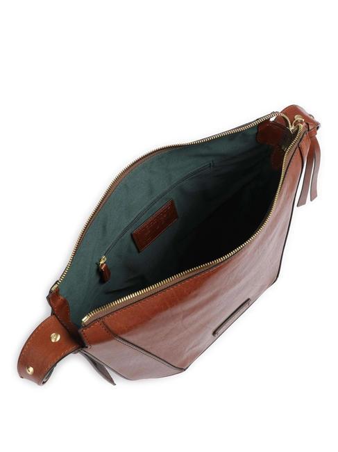 FEDORA Geanta de umar din piele BROWN - Genți femei