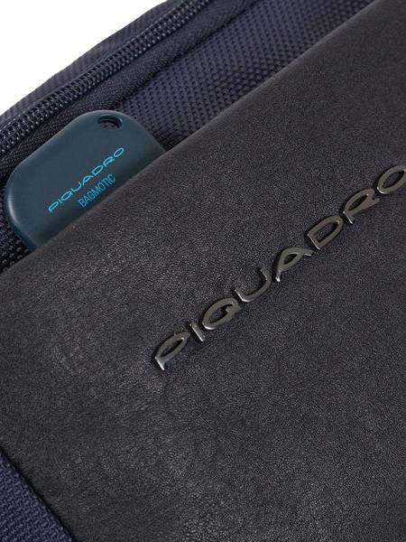 BRIEF 2 Geanta cu curea din piele si stofa albastru - Borsete de brâu