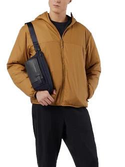 BRIEF 2 Geanta cu curea din piele si stofa albastru - Borsete de brâu