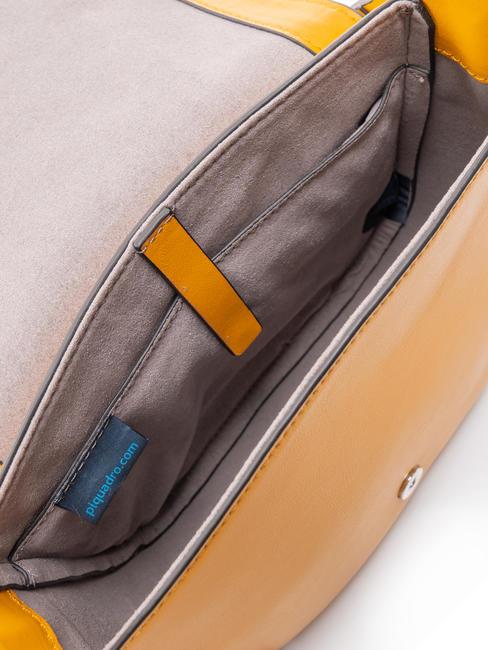 CAMPIONARIO - MUSE Geantă de umăr din piele cu curea de umăr galben - Genți femei