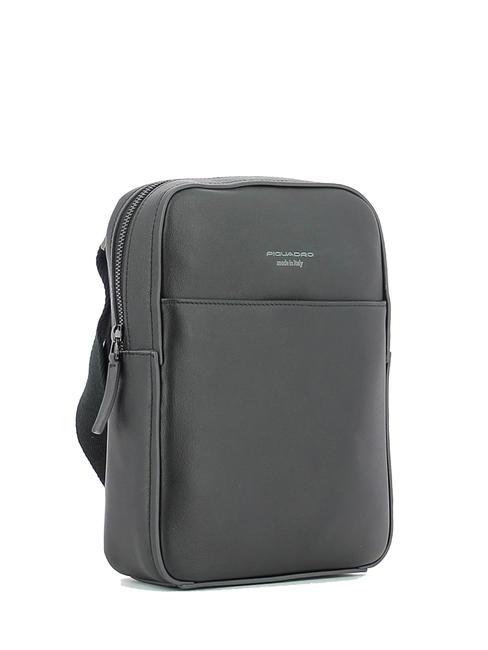 CAMPIONARIO - DAVID Geanta de umar din piele pentru iPad negru - Genți de umăr bărbați