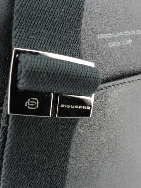 CAMPIONARIO - DAVID Geanta de umar din piele pentru iPad negru - Genți de umăr bărbați