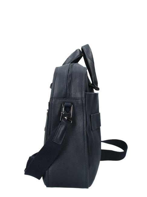 CAMPIONARIO - DAVID Servietă pentru laptop de 15,6 ", din piele albastru - Serviete birou