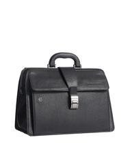 PIQUADRO CAMPIONARIO - BLACK SQUARE Geanta Doctor din piele, suport PC 13". negru - Serviete birou - 2