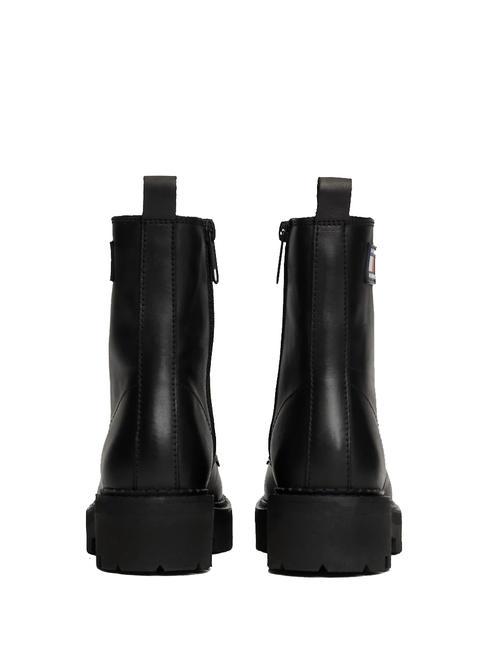 TOMMY JEANS Urban Lace Up Botine din piele BLACK - Pantofi femei