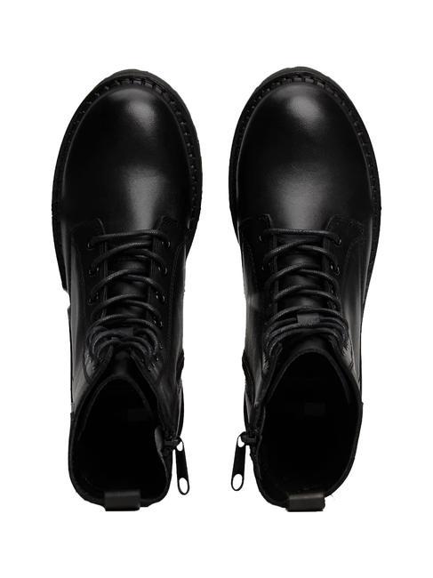 TOMMY JEANS Urban Lace Up Botine din piele BLACK - Pantofi femei