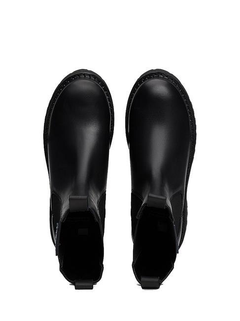 TOMMY JEANS Urban Chelsea Botine din piele BLACK - Pantofi femei